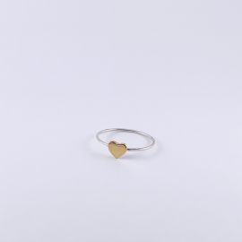 Ring Joe heart silver and gold plated