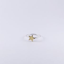 Ring Joe star silver and gold plated