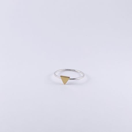 Ring Joe triangle silver and gold plated