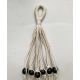 White, macramé, cotton hanger with black, wooden beads