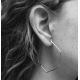 Silver earring Gerbera hexagone 