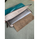 Leather laptop sleeve Lucas patchwork 13 inch turquoise/light brown